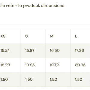 Bella+Canvas Size Guide Imperial
